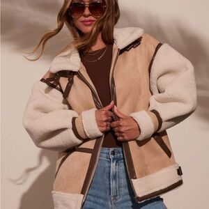 Vici No Chill High Neck Suede Belted Jacket